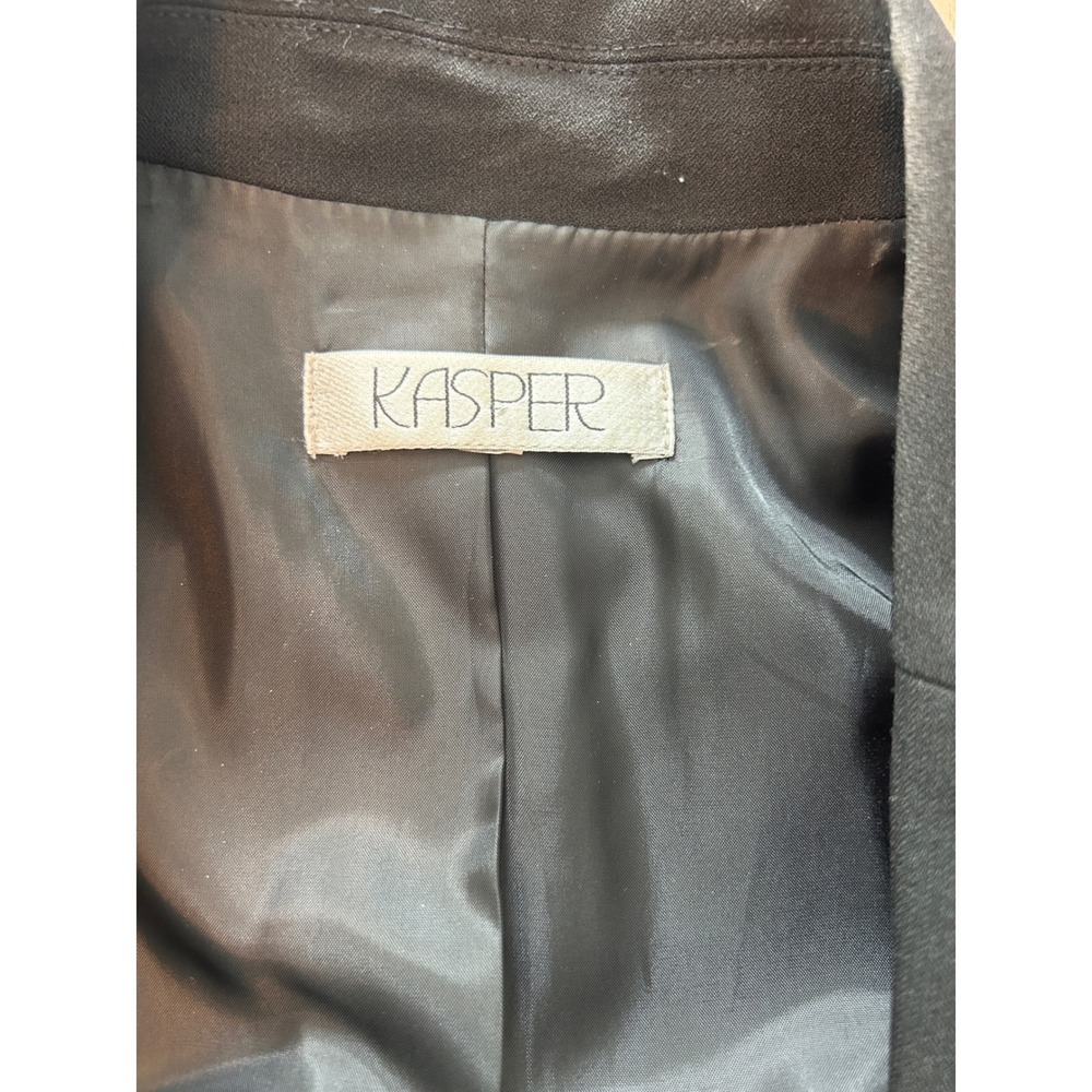 Kasper Womens Black Single Button Tailored Blazer Jacket Professional Career - Picture 7 of 8